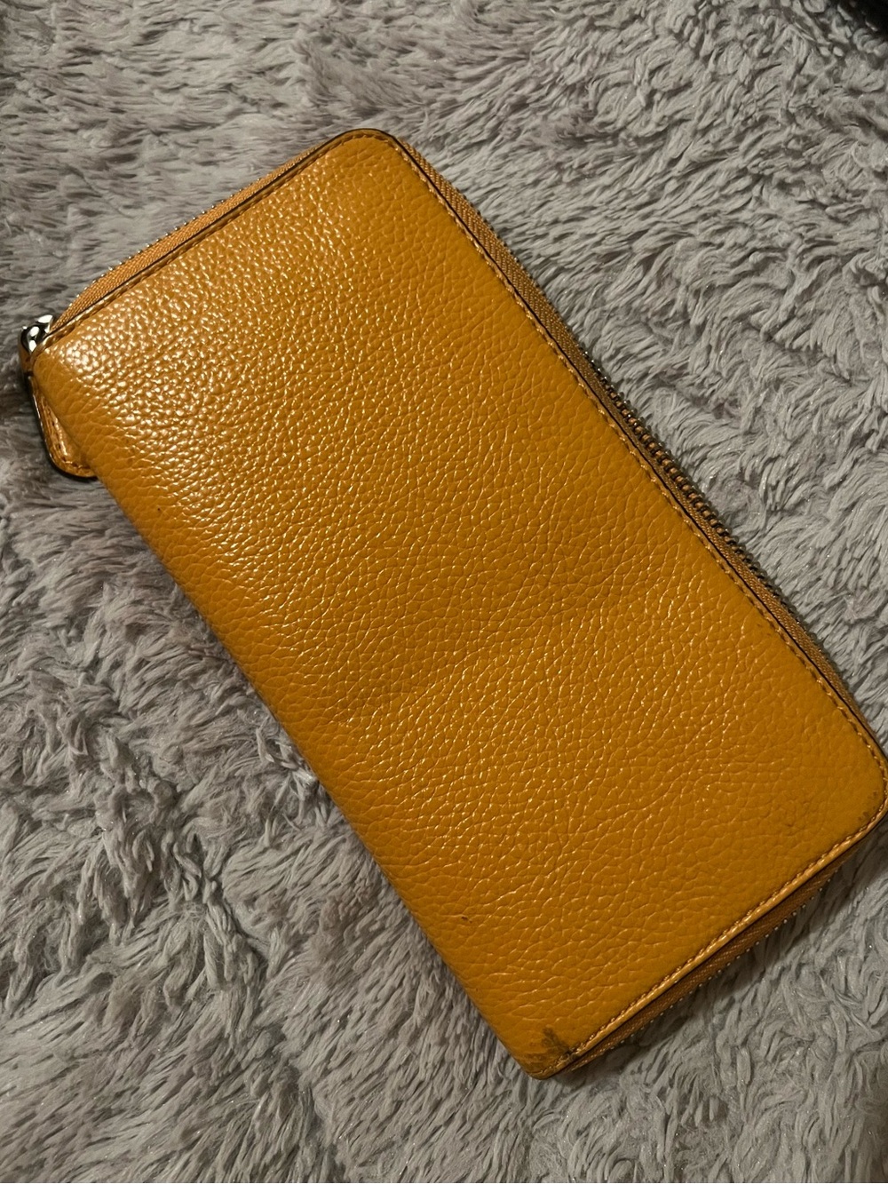 Coach Pebble Leather Zip Wallet in Mustard - Picture 3 of 5